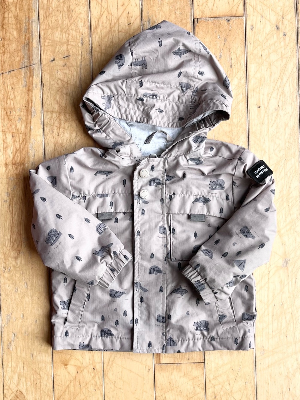 Gagou Tagou Toddler Hooded Jacket Woodland Animal Print Size 18 Months